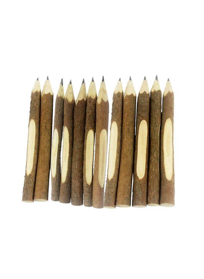 SKKSTATIONERY 12 Pcs Natural Wooden Pencils Wood Tree Branch Pencils 5" Long Twig Pencils For School Party Supplies Novelty Gifts For Kids 