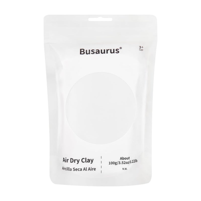Busaurus 100g White Air Dry Foam Clay, DIY Magic Model Clay for Kids, Colorful Soft Clays for School Supply, Slime, Art Projects, Cosplay - Non-Sticky, Non-Toxic & Safe - Gifts for Boys & Girls and Adult - Image 1