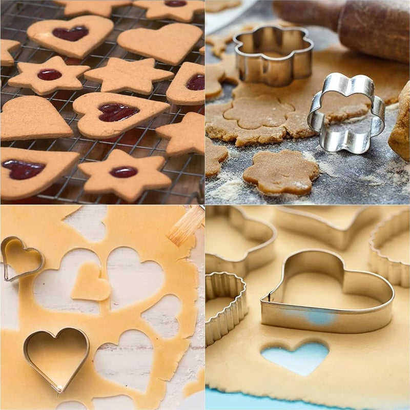 30 PCS Stainless Steel Cookie Cutters Set with Box - Geometric Shapes - Image 5