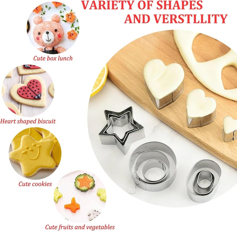 30 PCS Stainless Steel Cookie Cutters Set with Box - Geometric Shapes - Image 4