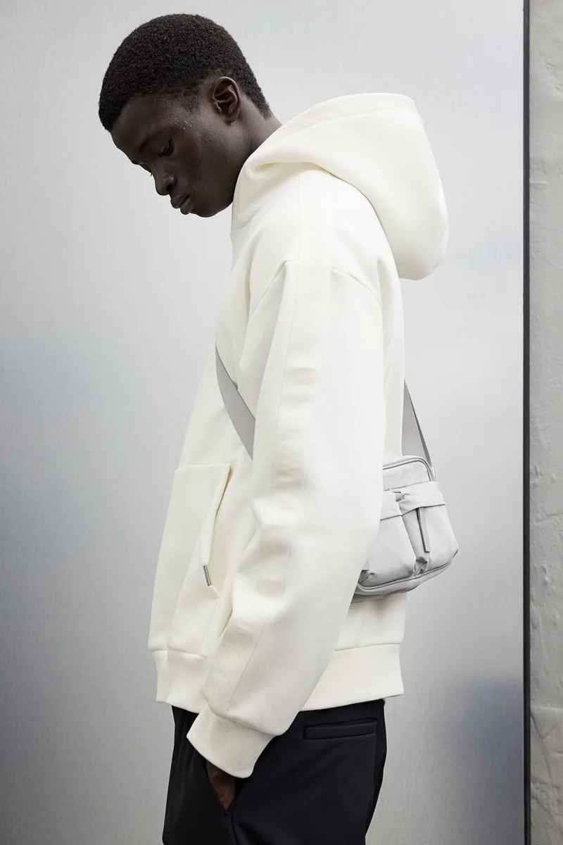 H&M Loose Fit Hoodie With Sidestripes