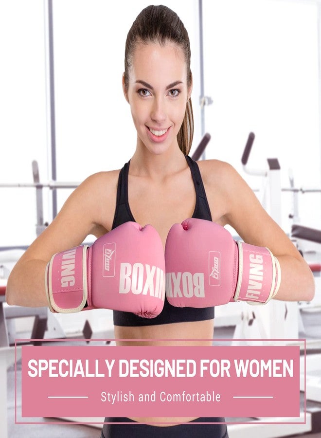 FIVING Pro Style Boxing Gloves for Women, PU Leather, Training Muay Thai,Sparring,Fighting Kickboxing,Adult Heavy Punching Bag Gloves Mitts Focus Pad Workout for Ladies(New Pink, 12oz) - Image 5
