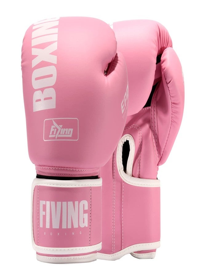 FIVING Pro Style Boxing Gloves for Women, PU Leather, Training Muay Thai,Sparring,Fighting Kickboxing,Adult Heavy Punching Bag Gloves Mitts Focus Pad Workout for Ladies(New Pink, 12oz) - Image 1
