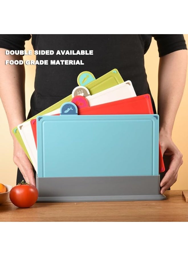 4-Piece Plastic Cutting Board Set – Kitchen Chopping Boards, Mold-Resistant, Dishwasher Safe - Image 3