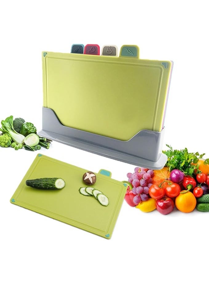 4-Piece Plastic Cutting Board Set – Kitchen Chopping Boards, Mold-Resistant, Dishwasher Safe - Image 2