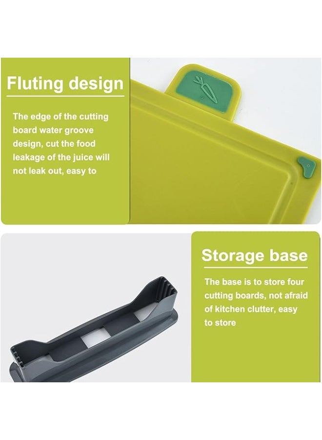 4-Piece Plastic Cutting Board Set – Kitchen Chopping Boards, Mold-Resistant, Dishwasher Safe - Image 5