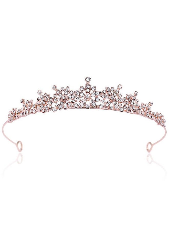 CROWNFAN Rhinestone Crystal Tiaras And Crowns Headband For Women Birthday Pageant Wedding Prom Princess Crown Rose Gold  - Image 1