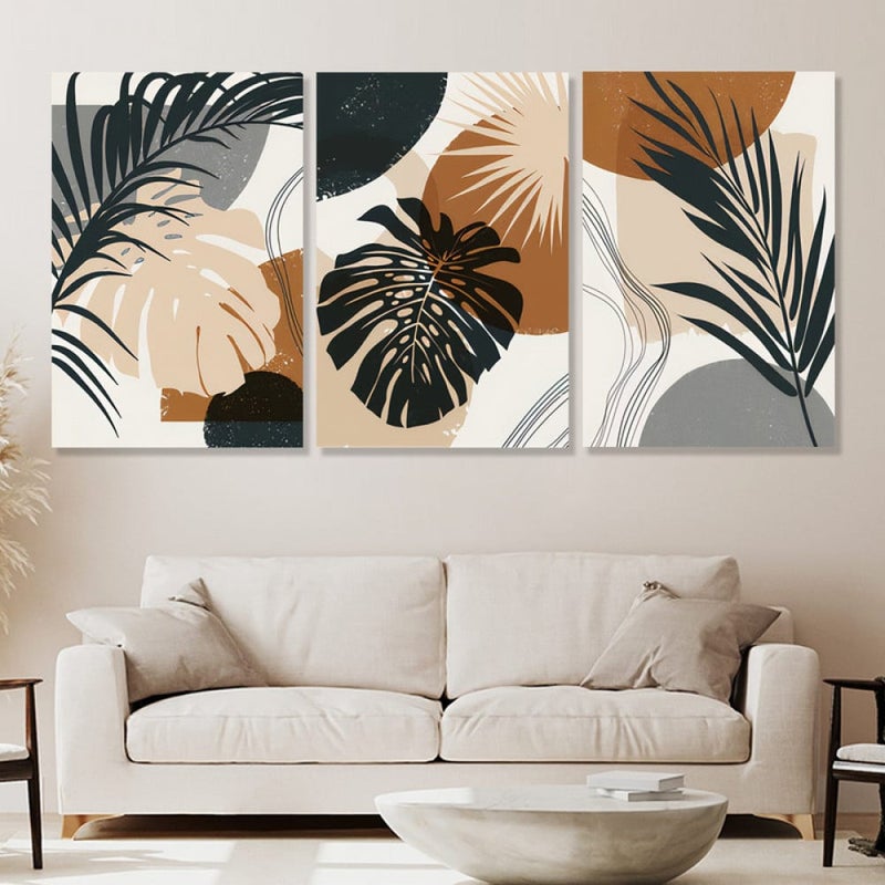 Marktna Three luxurious canvas prints with a modern design and a hollow frame, measuring (120×60), three pieces - Image 1