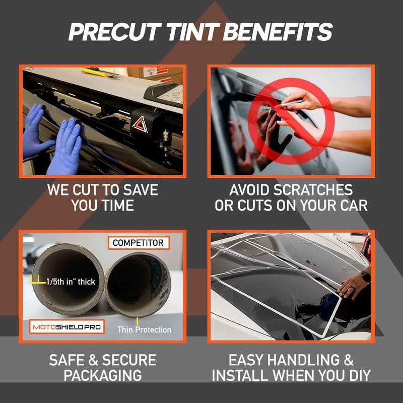 MotoShield Pro DIY-MotoShield Pro Premium Precut Ceramic Window Tint for All Vehicles - 2 Front Windows - Image 4