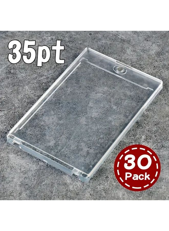 30 Packs 35pt Magnetic Trading Sports Card Holders One Touch UV Protection - Image 1