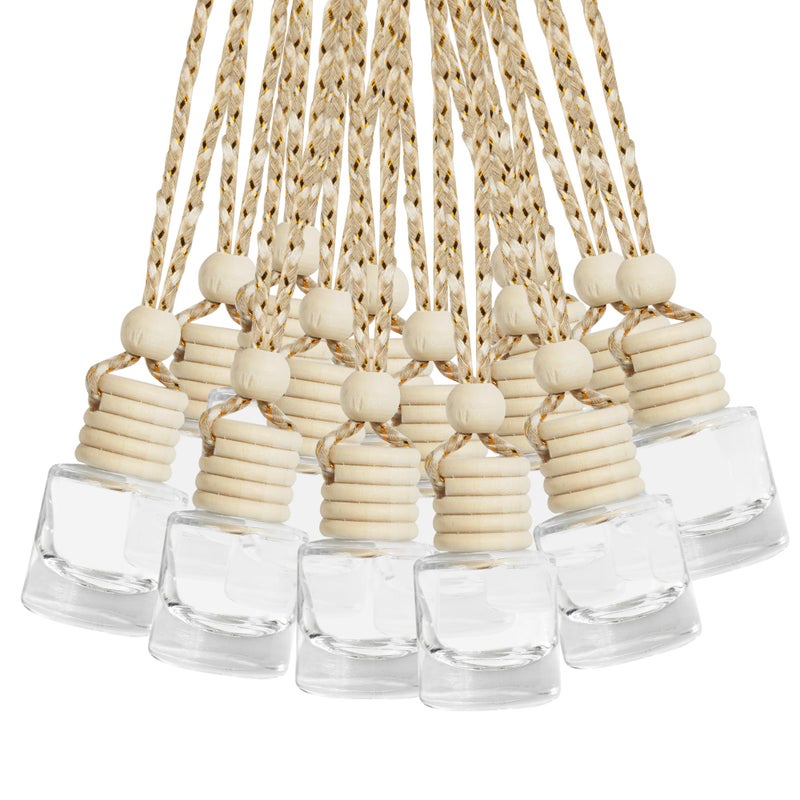 Reswish ESEWALAS 20 Pcs Car Air Fresheners Hanging Diffuser Empty Glass Perfume Bottles Aromatherapy Fragrance Perfume Pendant Glass Vials for Car Decor - Image 3