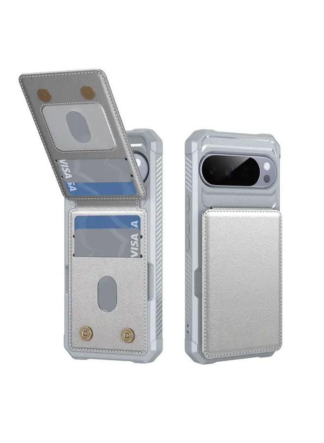 Purple Flip Cover Card Holder Case with Stand for Google Pixel 9 Pro - Image 1