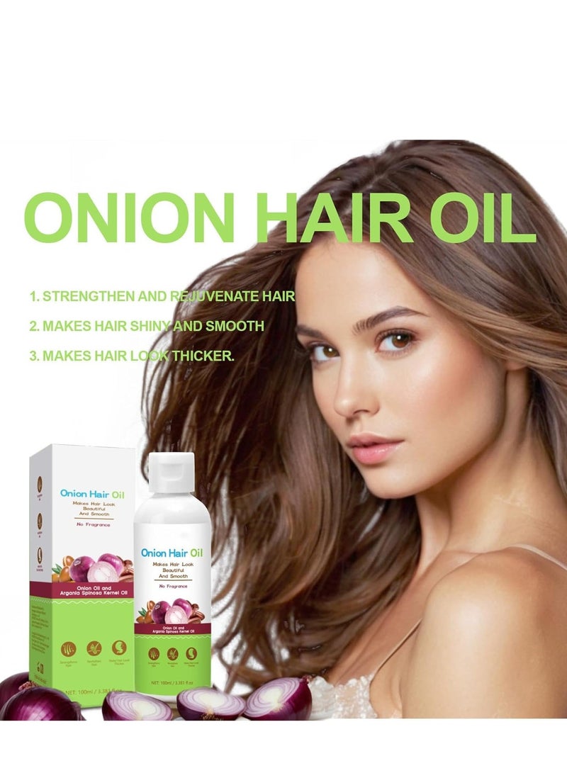 RUBRIEL Hair Oil, Hair Loss Control Oil with Onion Bulb Extract, Argan Oil, Controls Hair Loss, Dandruff, & Helps with Growth, Nourishing Treatment for Dry, Damaged Hair Growth 100ml - Image 3
