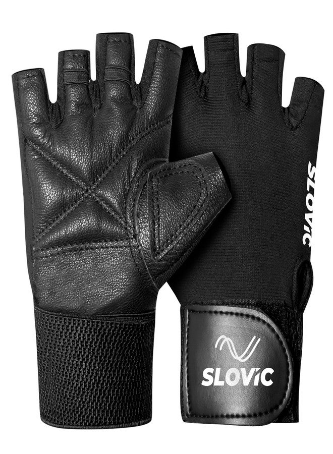 SLOVIC Gym Gloves for Men with Wrist Support Accessories | Padded Gym Gloves for Women for Weightlifting | Gloves for Gym Workout for Training | Exercise, Cycling Gloves, Bike Sports Gloves - Medium - Image 1