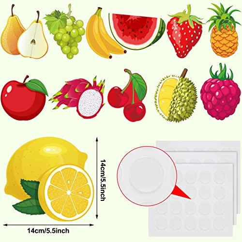 Junkin 48 Pcs Tutti Frutti Party Colorful Fruit Cutouts Lemon Strawberry Pineapple Apple Watermelon Grape Cutout for Classroom Bulletin Board Wall Tropical Fruit Hawaiian Luau Beach Summer Decor - Image 3
