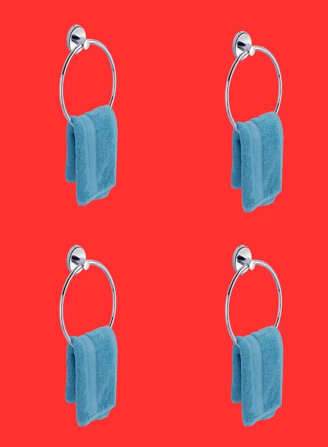 JAGGER JAG221 Round Towel Rings/Towel Holder/Hand Towel Stand/Cloth Hanger Napkin Holder/Cloth Stand Towel Holder for Bathroom Kitchen Washbasin (Silver, Pack of - 4) - Image 1