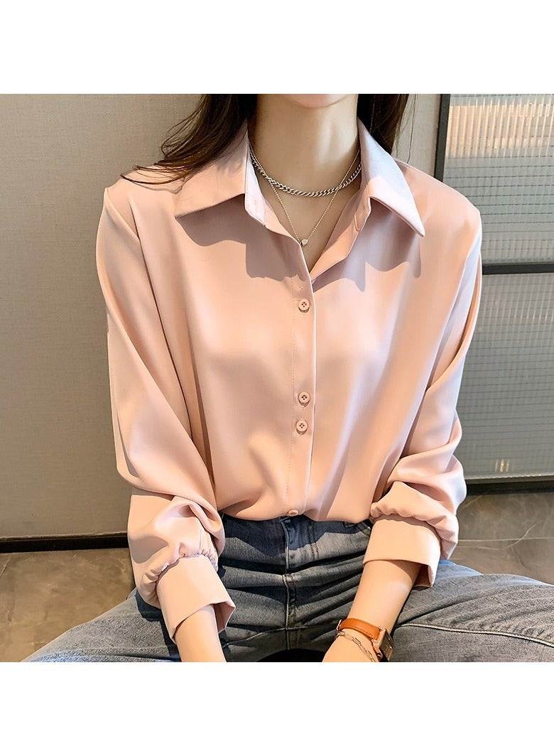 Shougu New Temperament Solid Color Shirt Women's Long Sleeved Shirt  - Image 1