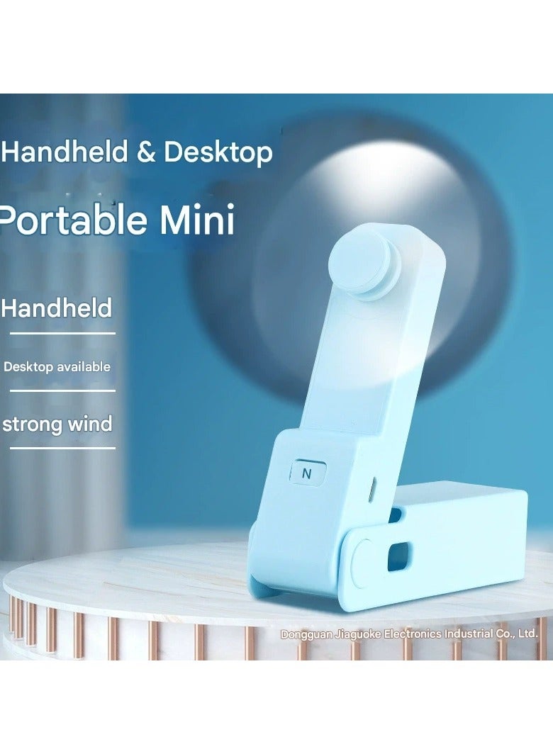 Goolsky Foldable USB Mini Fan – Portable Rechargeable Desk & Handheld Fan for Students/Office/Travel, Adjustable Angle - Image 1