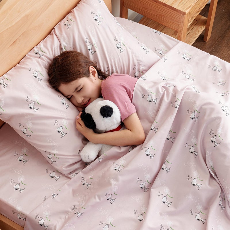 Berkshire Blanket Berkshire Blanket Peanuts Kids Sheet Set  Full Size - 4 Pieces  Peanuts Snoopy Make A Wish Sheet Scale Spring Pink  Cute Character Snoopy Printed Soft Microfiber Bed Sheets  - Image 2