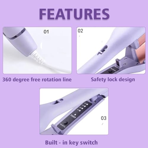 Ktein Wave Hair Curling Iron | 2-Barrel Ionic Wavy Hair Curler,Multicolor - Image 3
