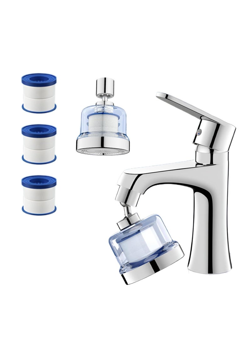 cyleto Water Filter for Sink Faucet – 360° Rotating Faucet Water Filter with 3 Replaceable Filters & Durable Design for Kitchen & Bathroom Sinks - Image 1