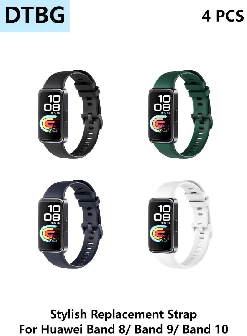 DTBG Soft Silicone Watch Straps, Suitable for Huawei Band 8, Band 9, Band 10 , Waterproof, Breathable and Adjustable Sports Watch Straps  - Image 1