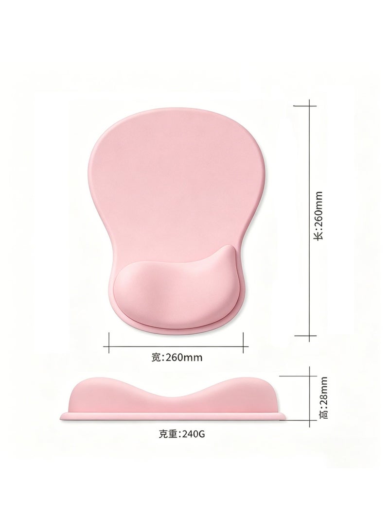 HPRT Ergonomic Gel Mouse Pad with Wrist Rest, Non-Slip Silicone Base, Smooth Lycra Fabric for Hand and Wrist Comfort – for Laptop, PC, Office, Gaming (Pink) - Image 2