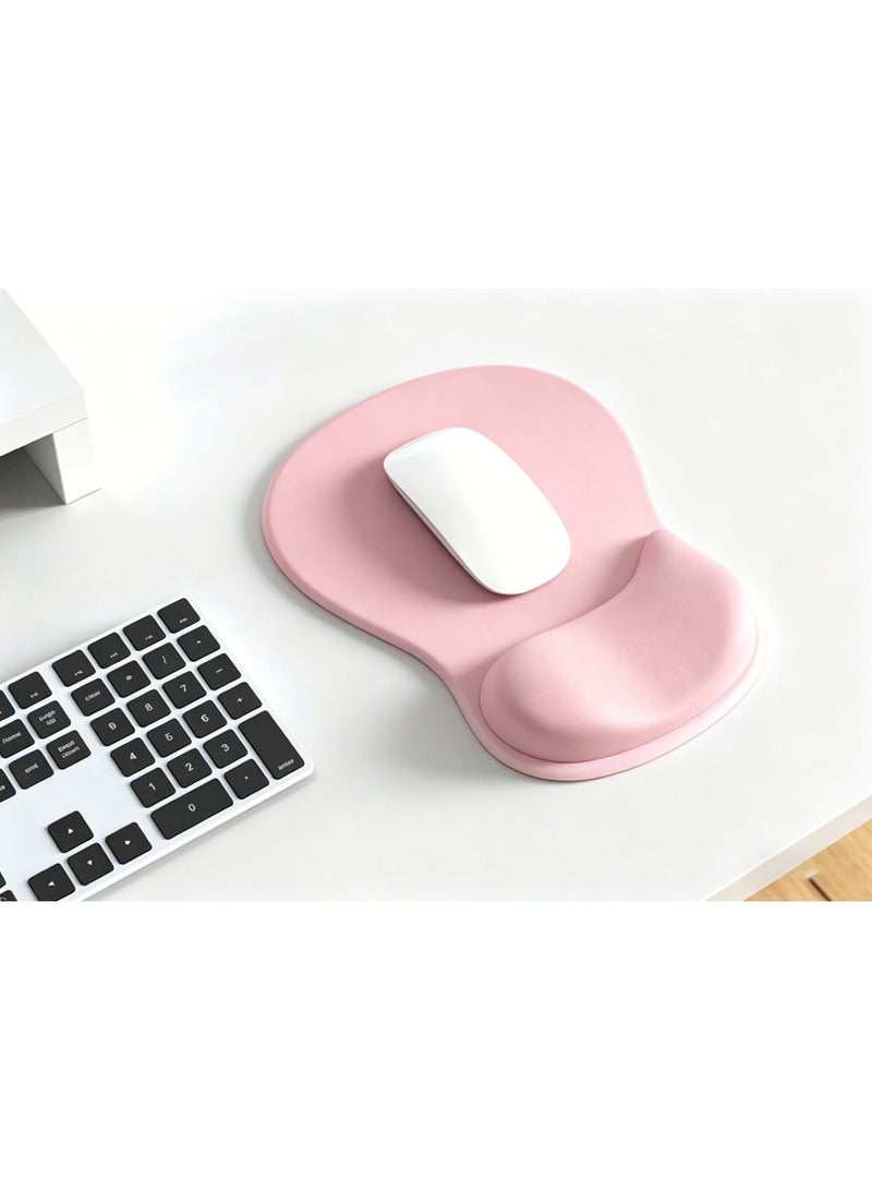 HPRT Ergonomic Gel Mouse Pad with Wrist Rest, Non-Slip Silicone Base, Smooth Lycra Fabric for Hand and Wrist Comfort – for Laptop, PC, Office, Gaming (Pink) - Image 4