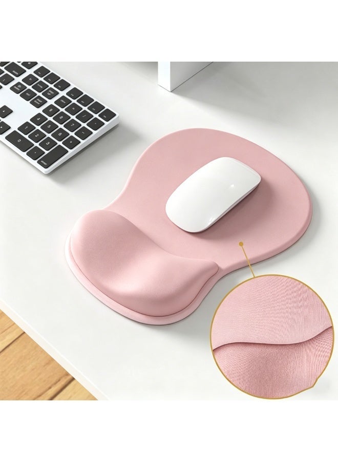HPRT Ergonomic Gel Mouse Pad with Wrist Rest, Non-Slip Silicone Base, Smooth Lycra Fabric for Hand and Wrist Comfort – for Laptop, PC, Office, Gaming (Pink) - Image 5