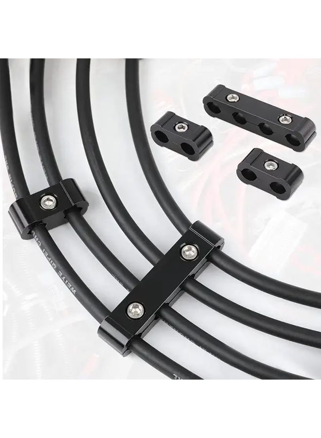 Black 4pcs Aluminum Alloy Spark Plug Wire Separator Divider Set - Image 3
