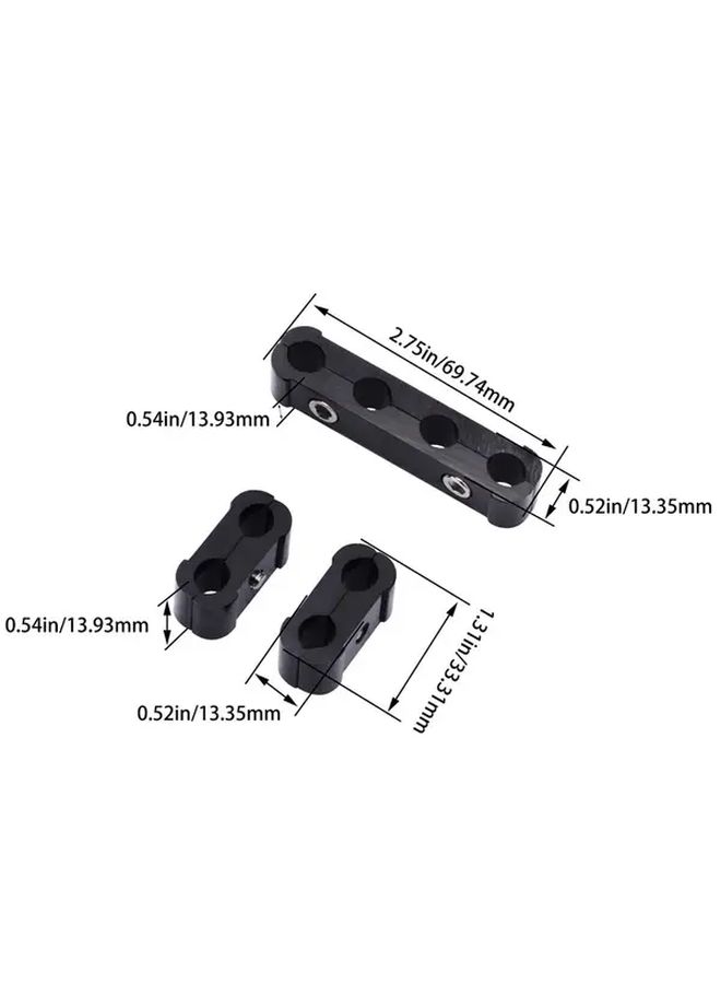 Black 4pcs Aluminum Alloy Spark Plug Wire Separator Divider Set - Image 4