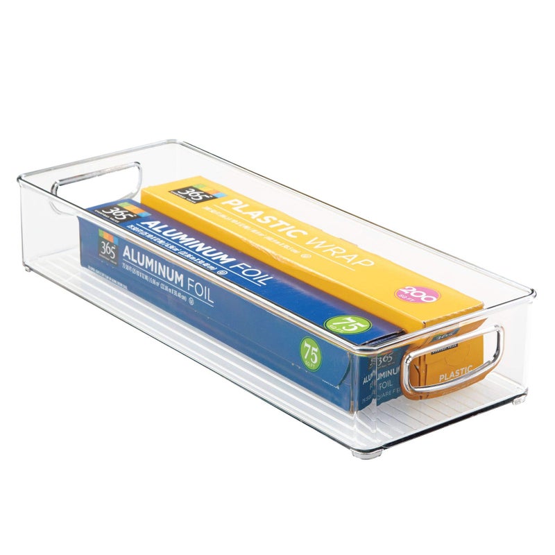 InterDesign iDesign BPA-Free Plastic Pantry and Kitchen Storage, Freezer and Fridge Organizer Bin with Easy Grip Handles – 16" x 6" x 3", Clear - Image 2