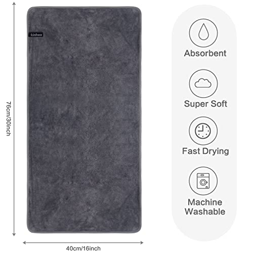 KinHwa Microfiber Hand Towels for Bathroom Soft and Absorbent Face Towels for Bath, Spa, Gym 16inch x 30inch 4 Pack Gray - Image 2