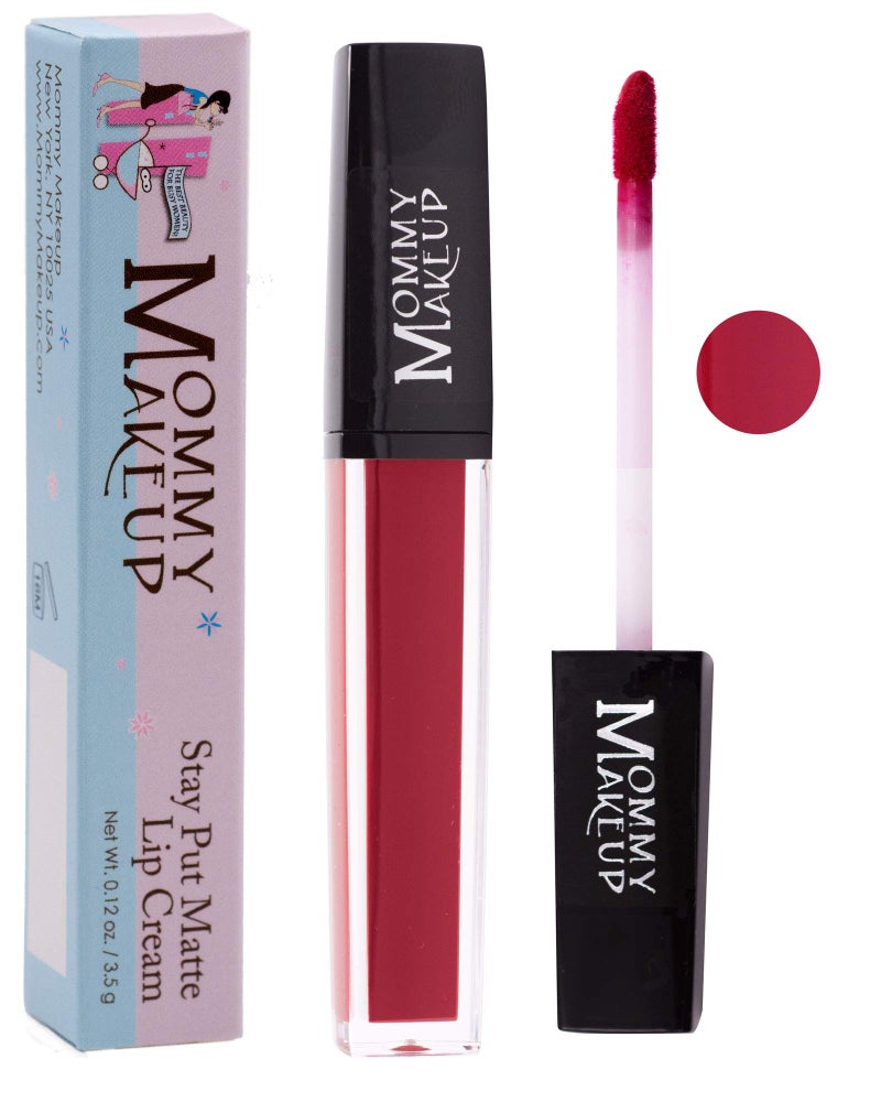 Mommy Makeup Mommy Makeup Stay Put Matte Lip Cream  Kissproof Transferproof SmudgeProof Waterproof Long Lasting Lipstick  Hydarting Formula with Vitamin E Miss Scarlett