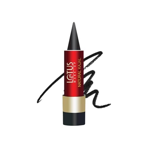 Lotus Makeup Lotus Make-Up Natural Kajal - Black NK04 | Almond Oil | Smudge Proof | 100% Natural Ingredients | 4g - Image 1