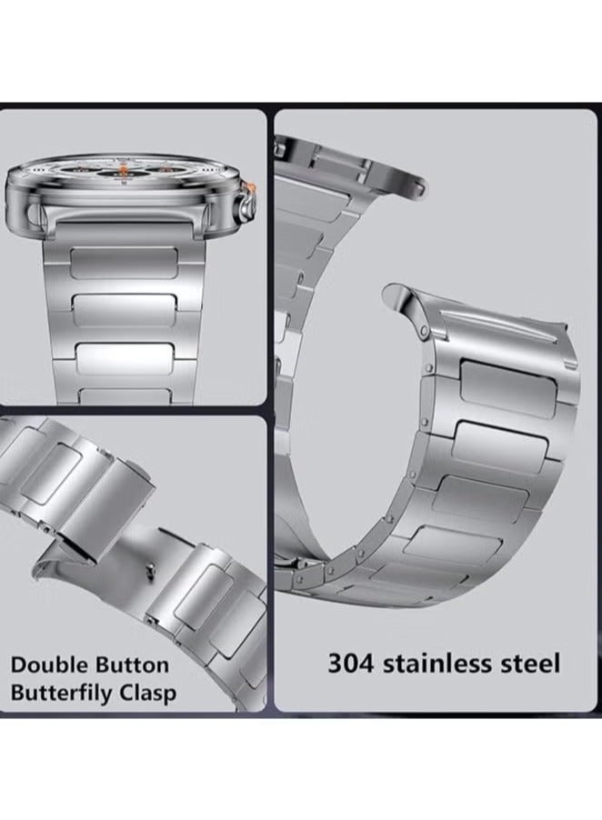 Gravity Durable Stainless Steel Band for Samsung Galaxy Watch Ultra 47mm (2024) â€“ No-Gap Adjustable Metal Strap â€“ Sleek & Comfortable Business Wristband for Galaxy Watch 7 Ultra 47mm â€“ Premium Silver Replacement Bracelet for Men - Image 4