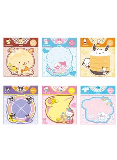 6 Pack Cute Sticky Notes Kawaii Sticky Notes Cute Stationary Cartoon Series Self-Stick Note Pads Fun Office Supplies Sticky Note Set for Office, School and Home(180 Sheets)