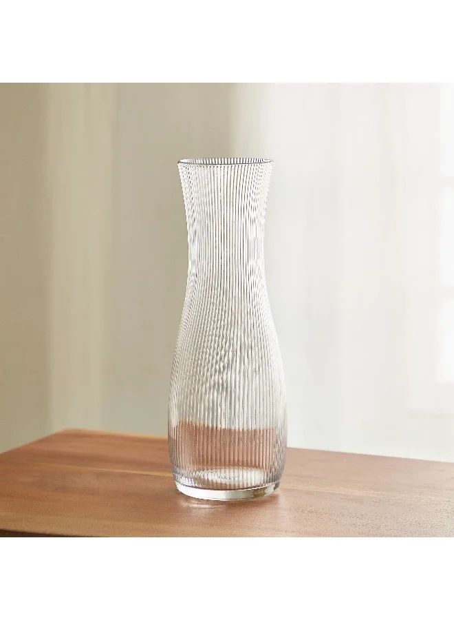 Home Box Atlanta Ribbed Clear Glass Vase - 11x30 cm