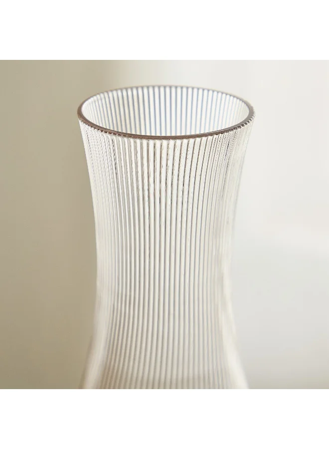 هوم بوكس Atlanta Ribbed Clear Glass Vase - 11x30 cm