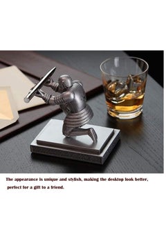 SYOSI Executive Knight Pen Holder -Personalized decoration Desk Accessory Stationery organizer, creative Pen Stand Decorative Gift for Office Silver  - Image 4
