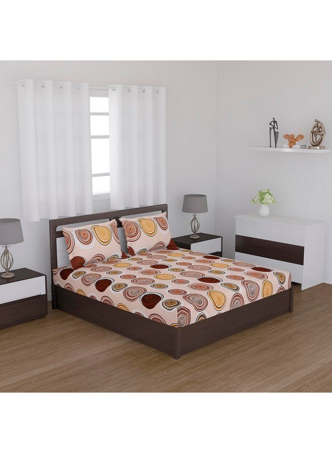 Status Contract -Cotton Rich Double Bedsheet with 2 Pillow Covers for Bed Room, Home, Hotel-120 GSM (Brown) - Image 2