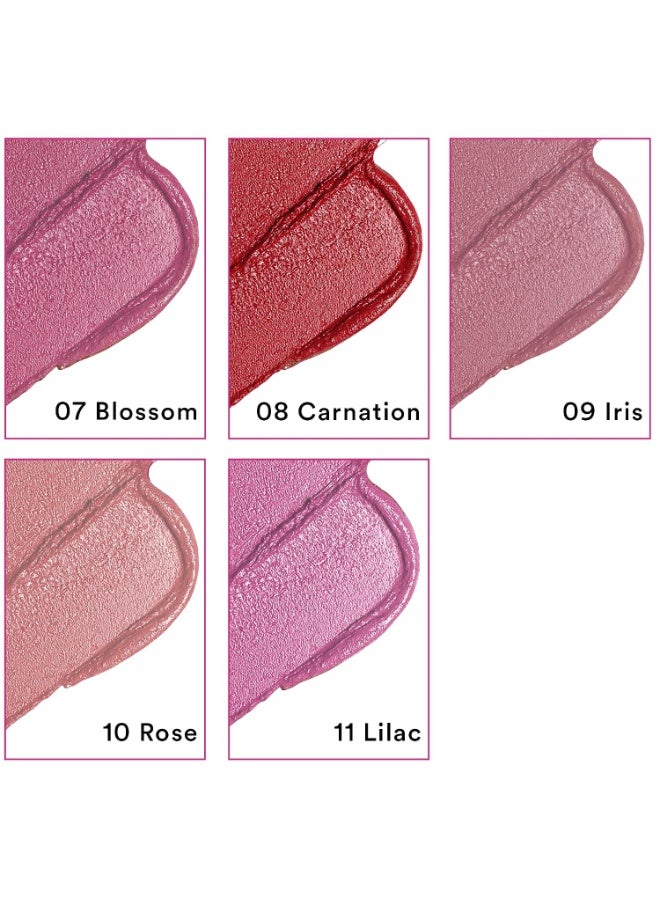 سكر بوب أحمر الشفاه SUGAR POP Satin Matte Luxe | يحتوي على زيت الخروع وفيتامين E وحمض الهيالورونيك | تغطية كاملة - درجة 07 Blossom - Image 4