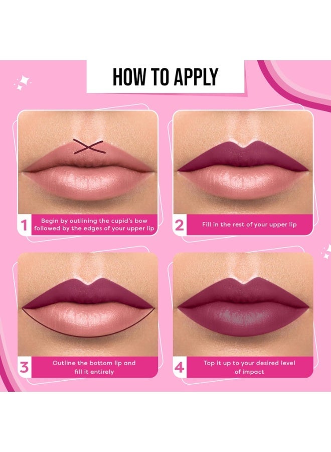 سكر بوب أحمر الشفاه SUGAR POP Satin Matte Luxe | يحتوي على زيت الخروع وفيتامين E وحمض الهيالورونيك | تغطية كاملة - درجة 07 Blossom - Image 2