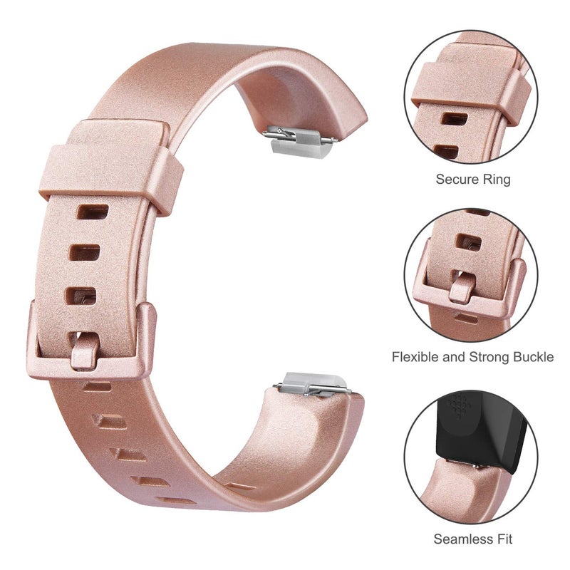 Tobfit Pack 3 TPU Bands Compatible with Fitbit Inspire HR/Fitbit Inspire/Fitbit Ace 2 Bands, Sports Accessories Waterproof Wristbands Women Men, Large, Rose Gold/Champagne Gold/Silver - Image 2