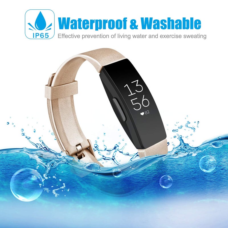 Tobfit Pack 3 TPU Bands Compatible with Fitbit Inspire HR/Fitbit Inspire/Fitbit Ace 2 Bands, Sports Accessories Waterproof Wristbands Women Men, Large, Rose Gold/Champagne Gold/Silver - Image 3