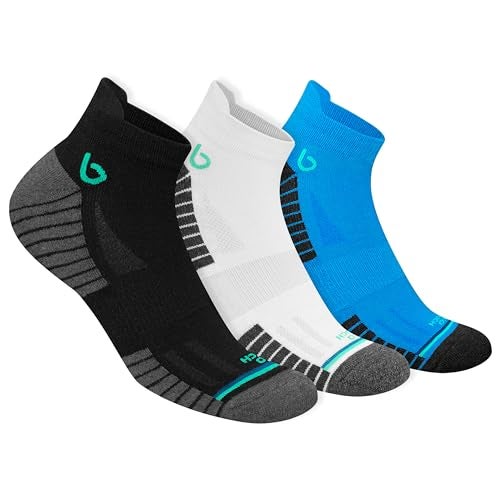 BAMBOS Bamboo Fibre Bamboo Ankle Length Socks For Men Anti-Microbial Ultra Soft Padded Ankle Socks, Pack Of 3 Multicoloured - Image 1