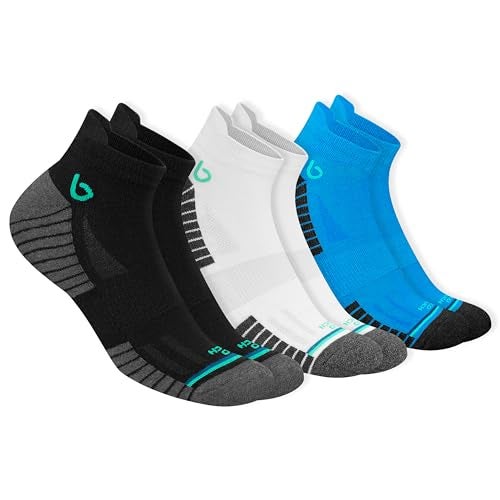 BAMBOS Bamboo Fibre Bamboo Ankle Length Socks For Men Anti-Microbial Ultra Soft Padded Ankle Socks, Pack Of 3 Multicoloured - Image 3