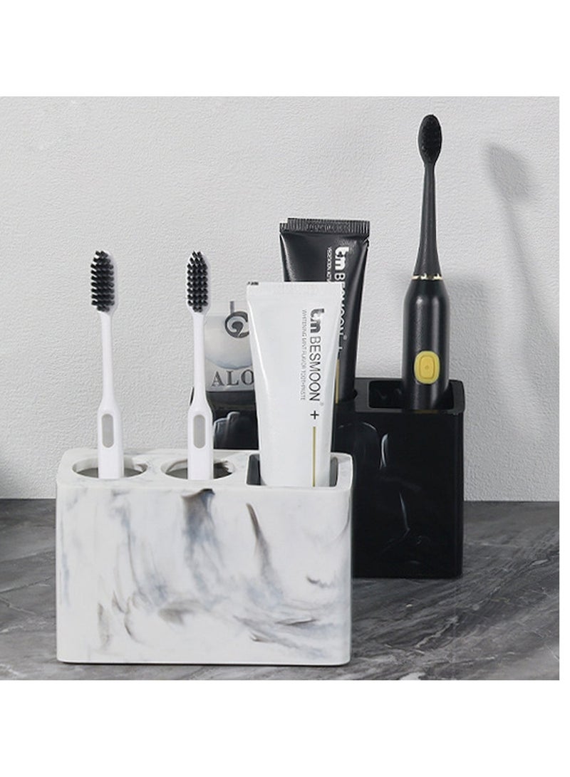 JiFENG Toothbrush Holder Resin Anti-Slip 3-in-1 Bathroom Organizer for Toothbrush, Toothpaste & Razor - Image 3