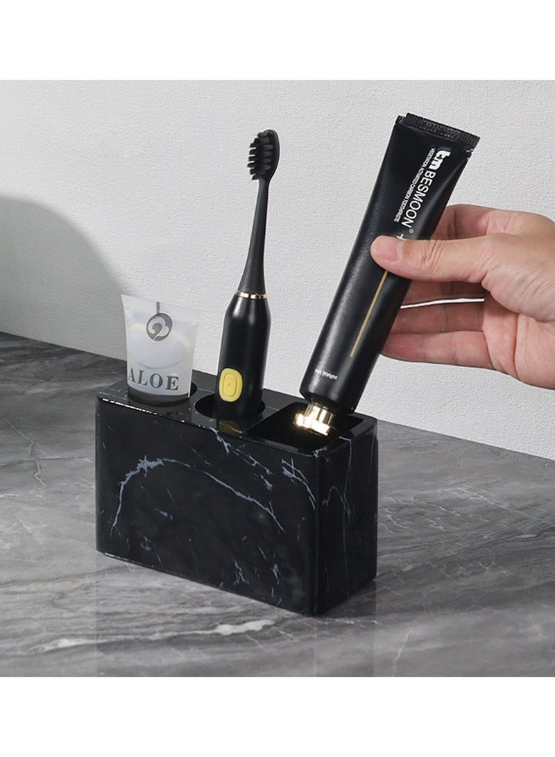 JiFENG Toothbrush Holder Resin Anti-Slip 3-in-1 Bathroom Organizer for Toothbrush, Toothpaste & Razor - Image 1