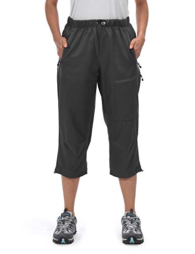 Little Donkey Andy Women's Quick Dry 3/4 Pants Capri Shorts Lightweight Hiking Travel Casual Steel Gray S - Image 4